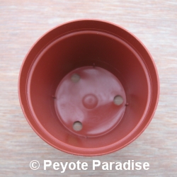Ronde terracotta plastic pot - Ø en H =  6,5 cm - GEBRUIKT (bovenkant)