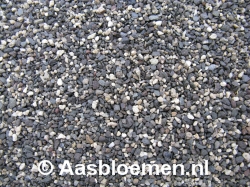 Flugsand (1 - 4 mm) waarvan de grotere stukjes bovenop liggen.  